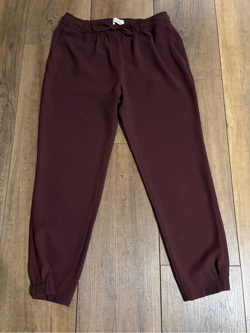 THE RESET Burgundy Plum Elastic Waist Jogger Pants Medium